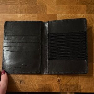 Frank & Oak Black Leather Passport and Card Holder